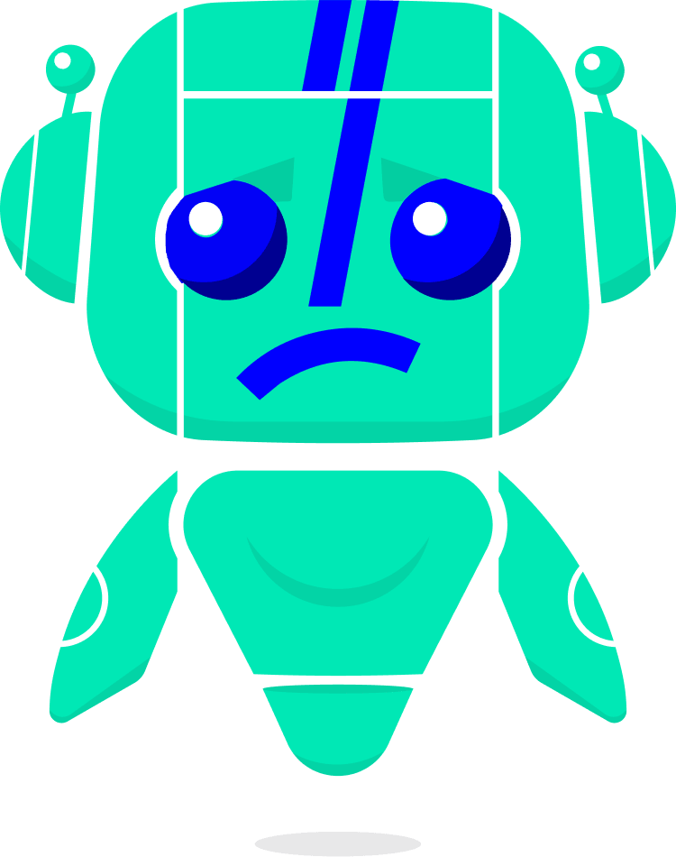 sad robotalp mascot